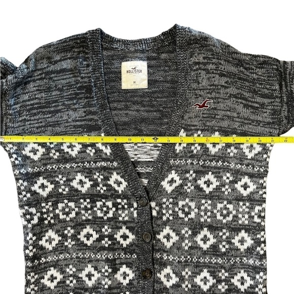 Hollister Fair Isle Button Front Long Cardigan - Size M - Picture 11 of 11